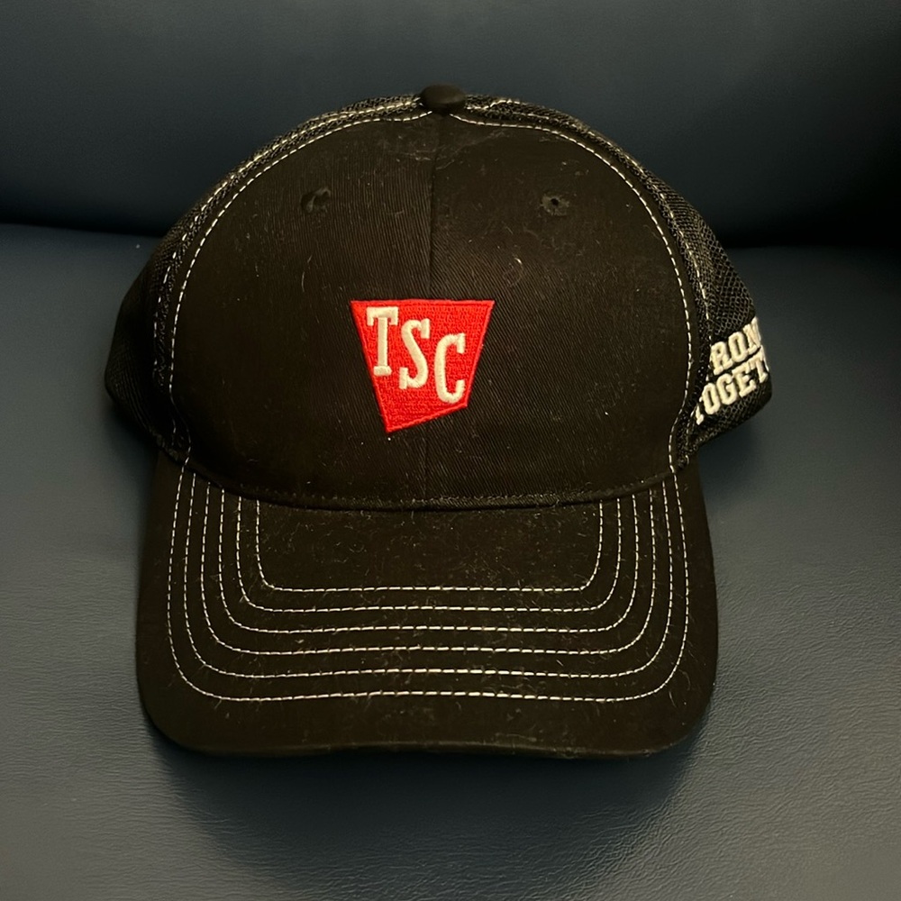 TSC Tractor‎ Supply Co. Black/White Baseball Cap Trucker Style Hat Adjustable